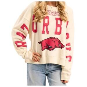 NEW STEWART SIMMONS classic boxy sweatshirt in beige